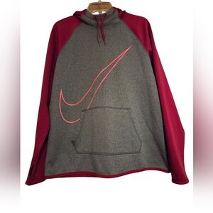 Nike Dri Fit Hoodie Gray/ Burgundy Gorpcore Activewear Running  Size Large
